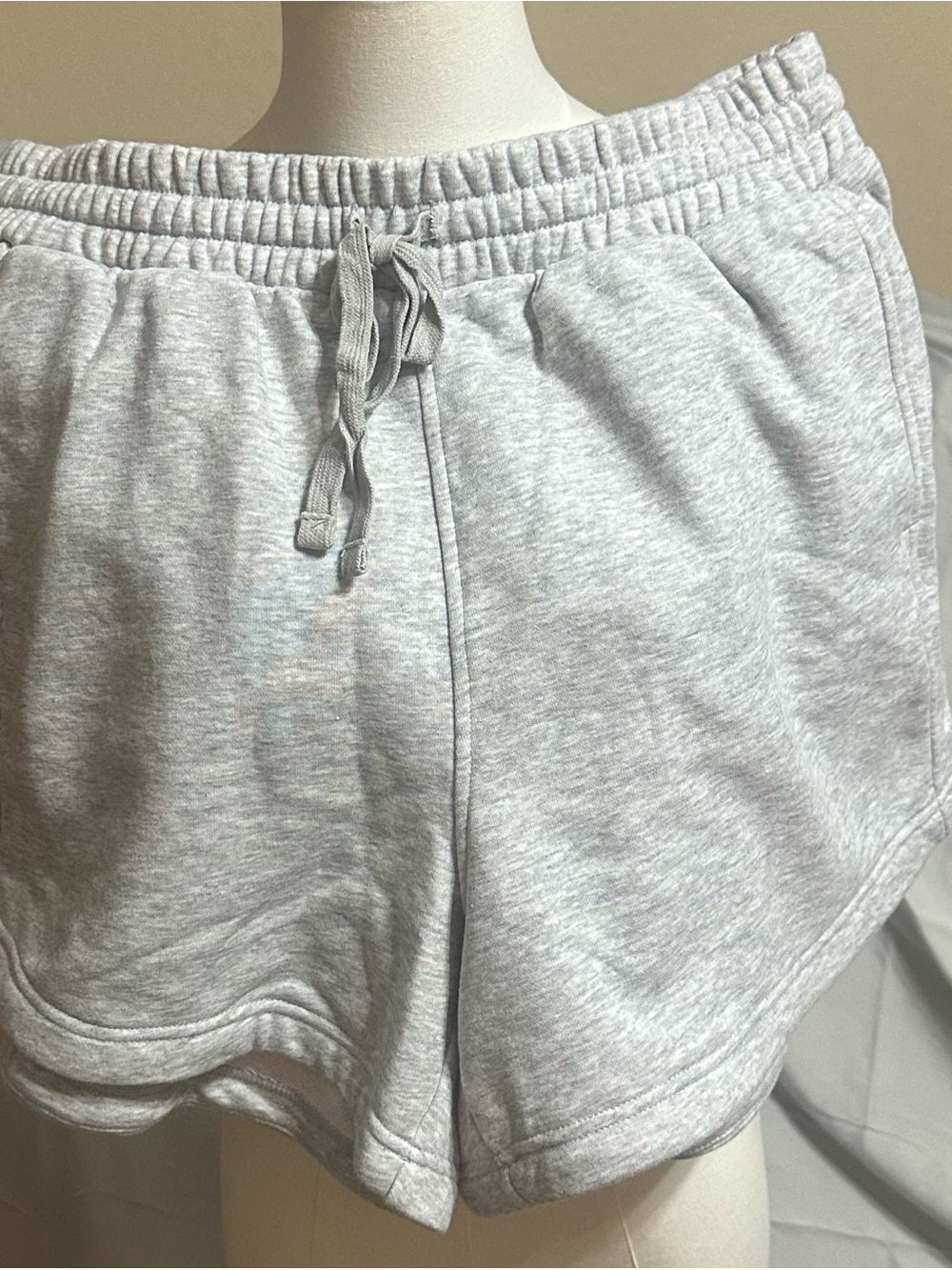 Daydreamer Light Gray Elastic Waist Athletic Lounge Shorts